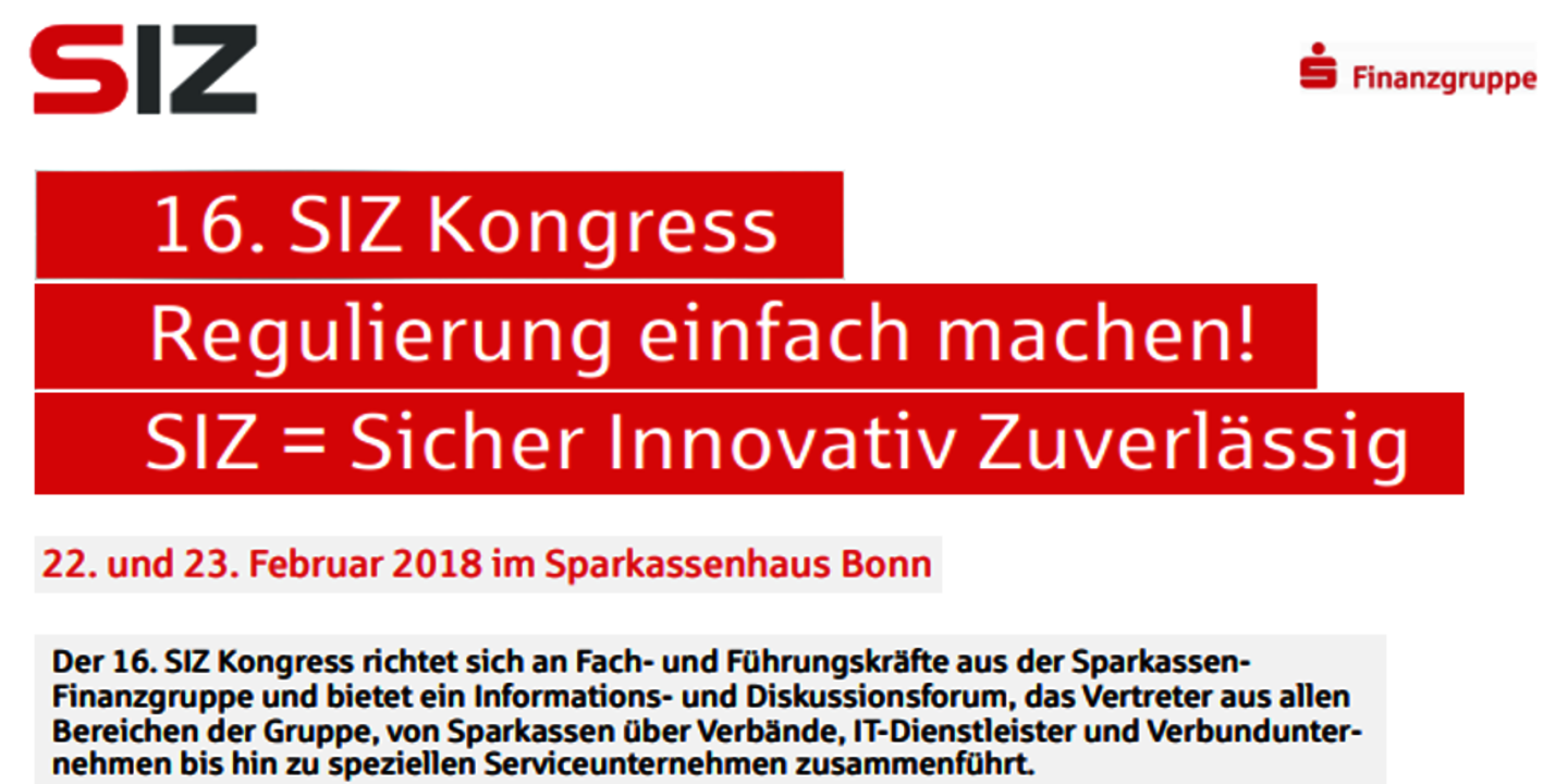 16. SIZ-Kongress informiert und diskutiert über aktuelle Regulierungen in der Bankenwelt